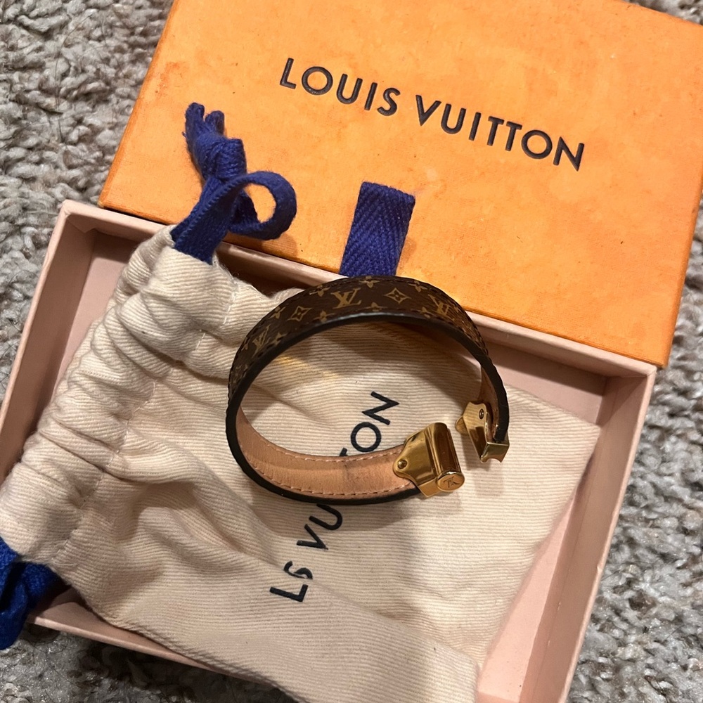 Louis Vuitton Brown and Gold Monogram Bracelet